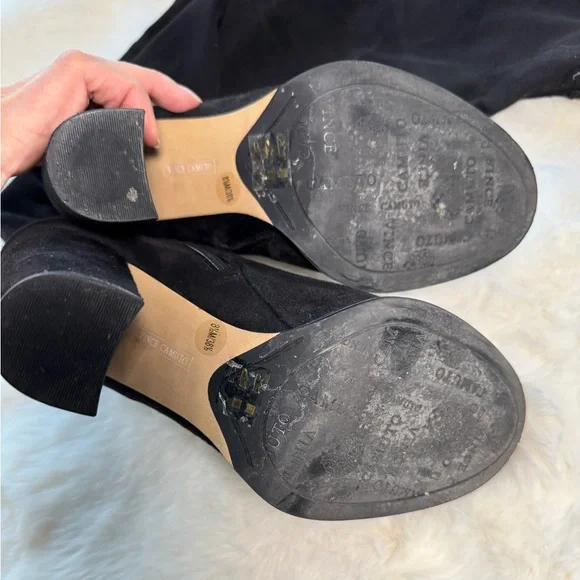 VINCE CAMUTO Thigh High Suede Block Hill Boots - Picture 7 of 8